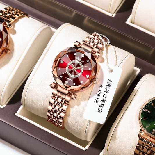 BINBOND N106 106 Diamond Face Glass Stainless Steel Strap Hot Sales Starry Women's Watch Quartz Waterproof Watch for Ladies