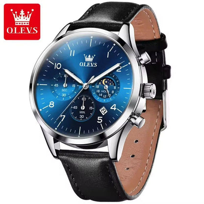 Olevs 2882 Classic Analog Quartz Watches for Men Fashion Brand Sport Waterproof Leather Band Wrist Watch