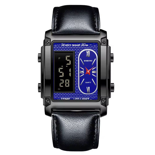 Binbond 2311 B2311 Gold Square LED Luxury Watch Fashion Quartz Digital Wristwatch Stainless Steel Business Watches for Men