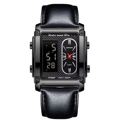 Binbond 2311 B2311 Gold Square LED Luxury Watch Fashion Quartz Digital Wristwatch Stainless Steel Business Watches for Men