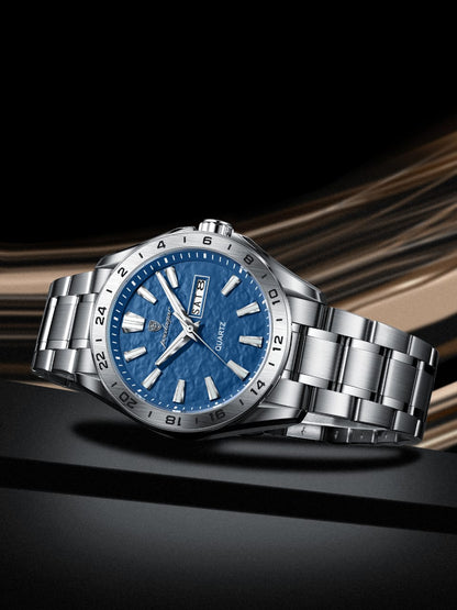 POEDAGAR 683 Trend Brand Men's Watch Luxury Original Business Quartz Watches Stainless Steel Waterproof Dual Calendar Wristwatch