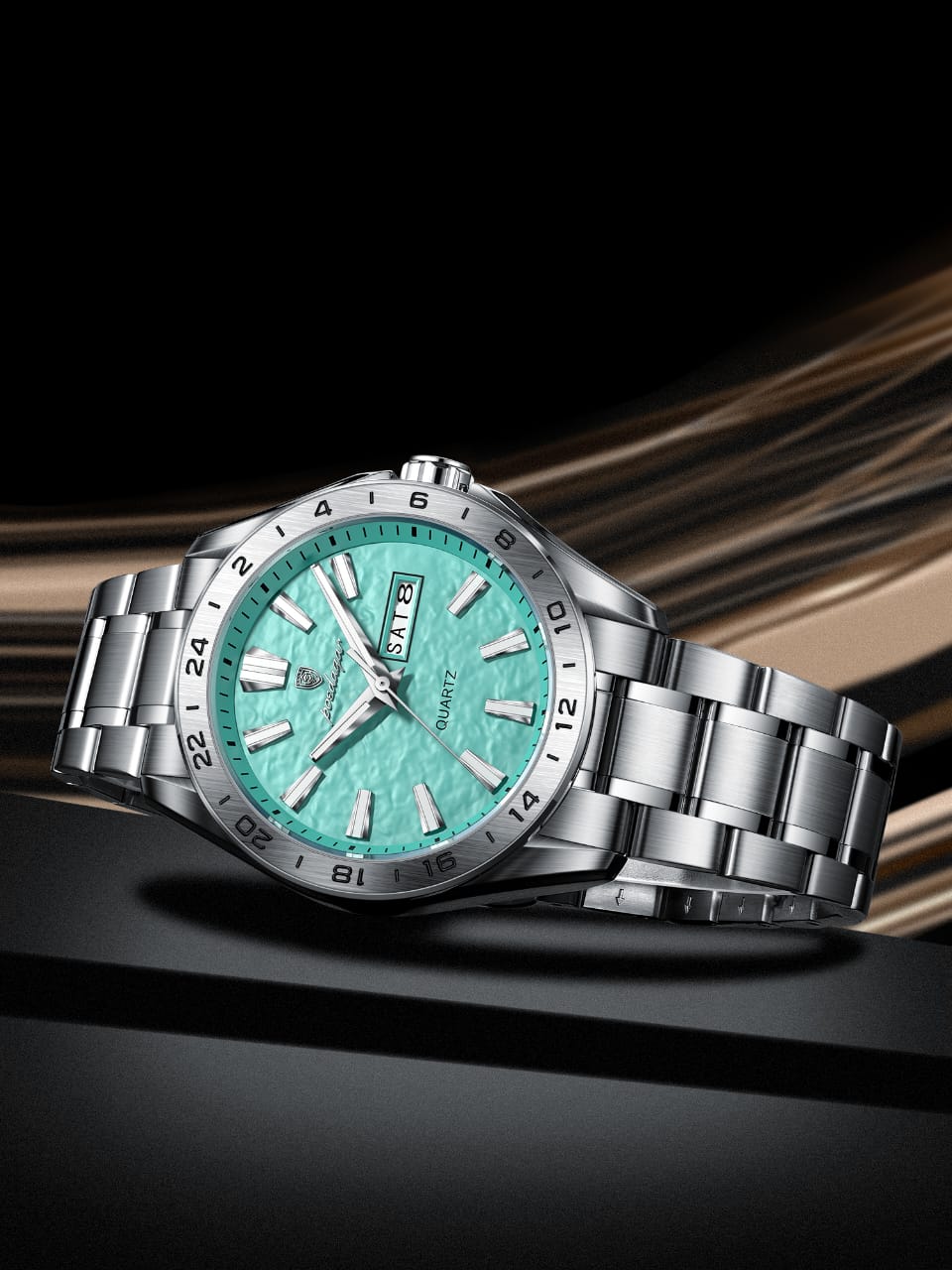 POEDAGAR 683 Trend Brand Men's Watch Luxury Original Business Quartz Watches Stainless Steel Waterproof Dual Calendar Wristwatch