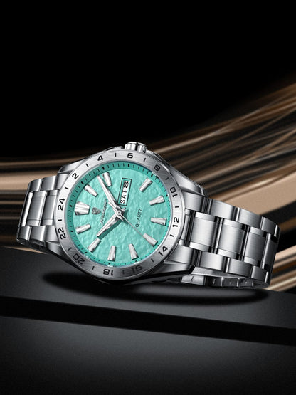 POEDAGAR 683 Trend Brand Men's Watch Luxury Original Business Quartz Watches Stainless Steel Waterproof Dual Calendar Wristwatch