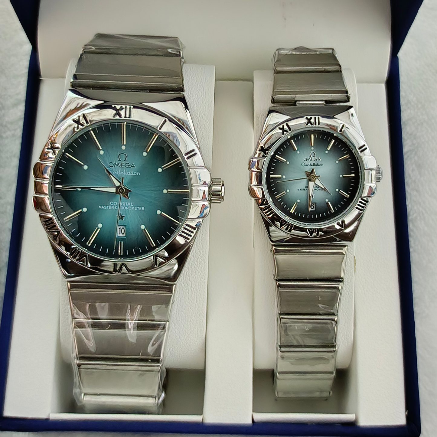 Couple Watches Premium Valentine Gift Set Women Omeg Men Clock