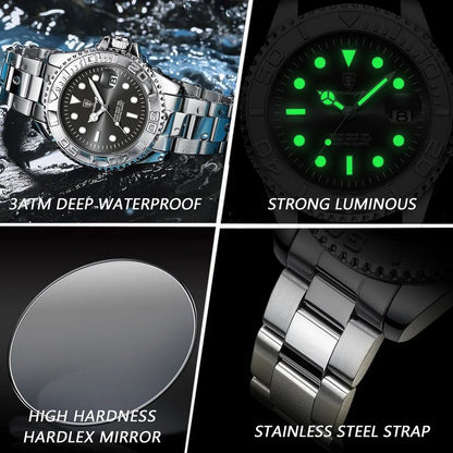Watch for Men POEDAGAR 680 Luxury Luminous Rotate Case Bezel Fashion Hot Sale Quartz watch