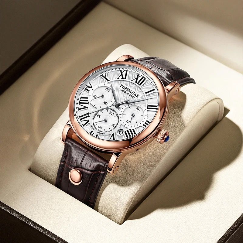 Men's Sports Waterproof Quality Hot Selling POEDAGAR 986 Wristwatch Quartz Wrist Luxury Watches Men