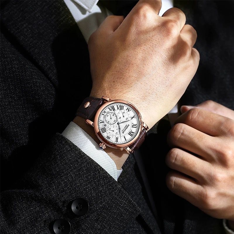 Men's Sports Waterproof Quality Hot Selling POEDAGAR 986 Wristwatch Quartz Wrist Luxury Watches Men