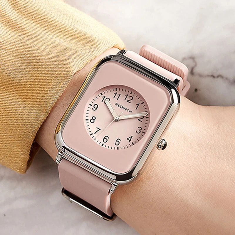 Rebirth 096 Women Watch Top Luxury Female Waterproof Clock Leather silicone Bracelet Fashion new Ladies Wristwatch Gift