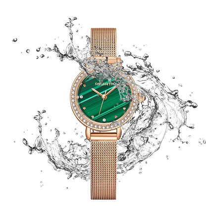 Rebirth 2018 Casual Stainless Steel Leather Women's Women Elegant Simple Dial Watches Fashion Ladies Quartz Clock Wristwatches