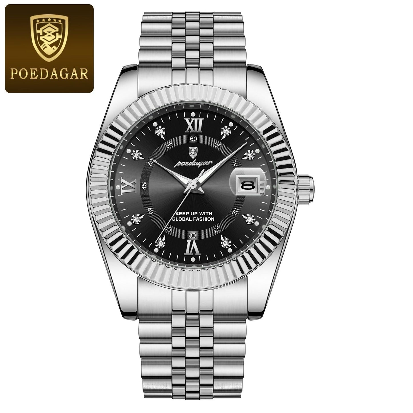 Hot Sale Poedagar 910 Sport Top Luxury Male Waterproof Luminous Date Men's watches Stainless Steel Quartz Watch for Men