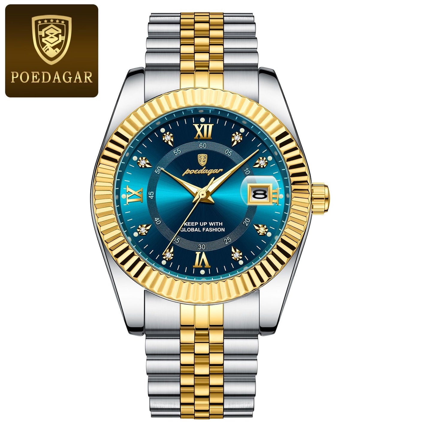 Hot Sale Poedagar 910 Sport Top Luxury Male Waterproof Luminous Date Men's watches Stainless Steel Quartz Watch for Men