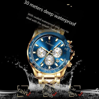 POEDAGAR Watch Men 815 New Classic Business Quartz Watches Waterproof Man Wristwatches Watches gift