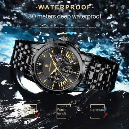 POEDAGAR 813 Top Quality Business Wristwatch Luxury Men Watch Stainless Steel Luminous Waterproof Date Auto Sport Wrist Watches