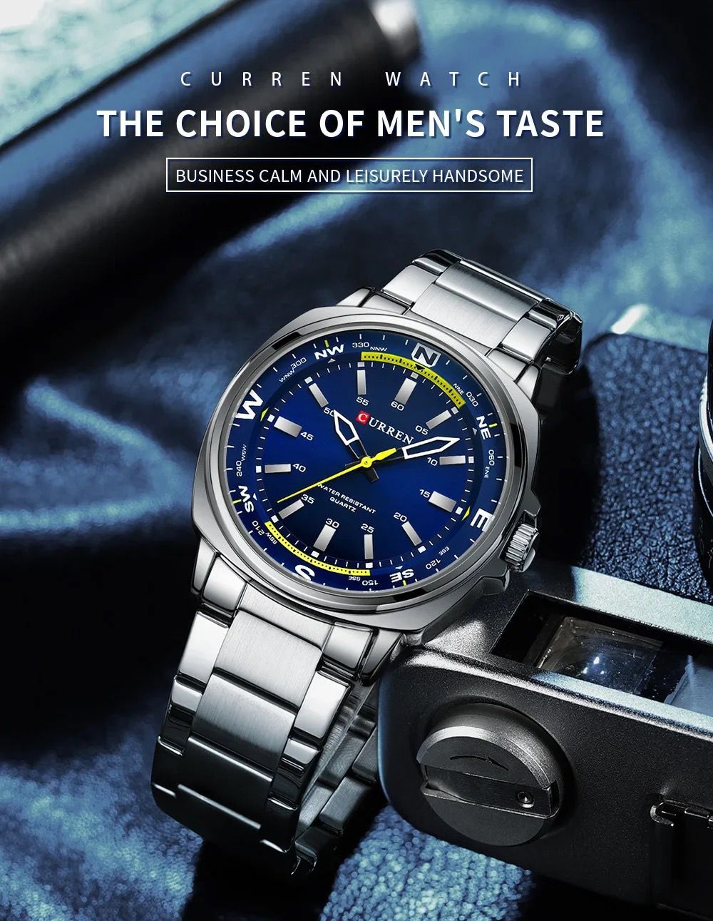 Simple Business Luxury Top Brand CURREN 8455 Men's Quartz Wristwatches Stainless Steel Alloy Fashion Unique Design Watch for Man
