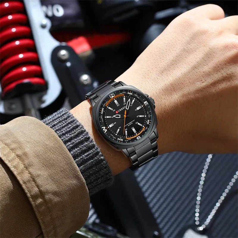 Simple Business Luxury Top Brand CURREN 8455 Men's Quartz Wristwatches Stainless Steel Alloy Fashion Unique Design Watch for Man