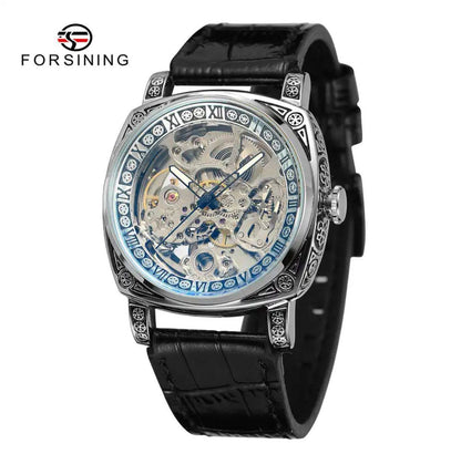 FORSINING 8247 hot selling Automatic male mechanical watch  leather Strap water proofing strap auto date business wrist watch