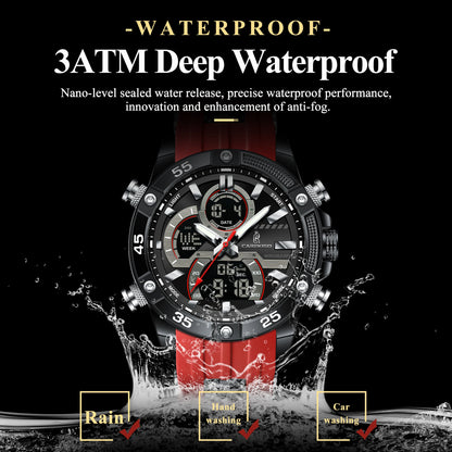 CAREKISO C105 Men Big Dial Silicone Strap Casual Quartz Watch Luminous Waterproof Watch for Men