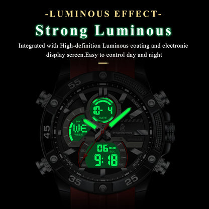 CAREKISO C105 Men Big Dial Silicone Strap Casual Quartz Watch Luminous Waterproof Watch for Men