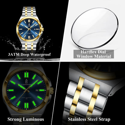 CAREKISO C106 Original Business Waterproof Luminous Men Quartz Watches Stainless Steel Bracelet Watch for Me