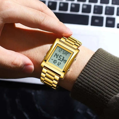 CAREKISO Top Luxury Men Watch Fashion Business Bracelet Waterproof Watch Rectangle Stainless Steel Electronic Men's Watches C102