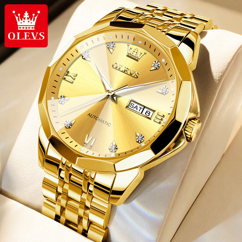 OLEVS 9931 Luxury Top Brand Couple Quartz Watch Fashion Sport Business Waterproof Luminous Dual Calendar Diamond Quartz Watch