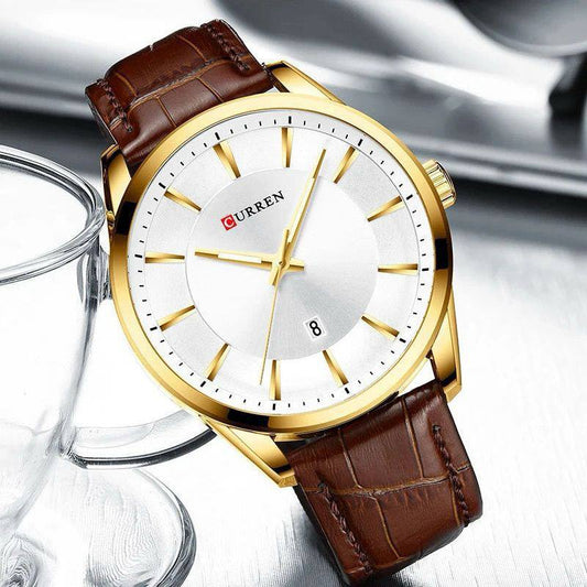 New hot sale Leather belt calendar CURREN 8365  men's watches business casual waterproof quartz watch