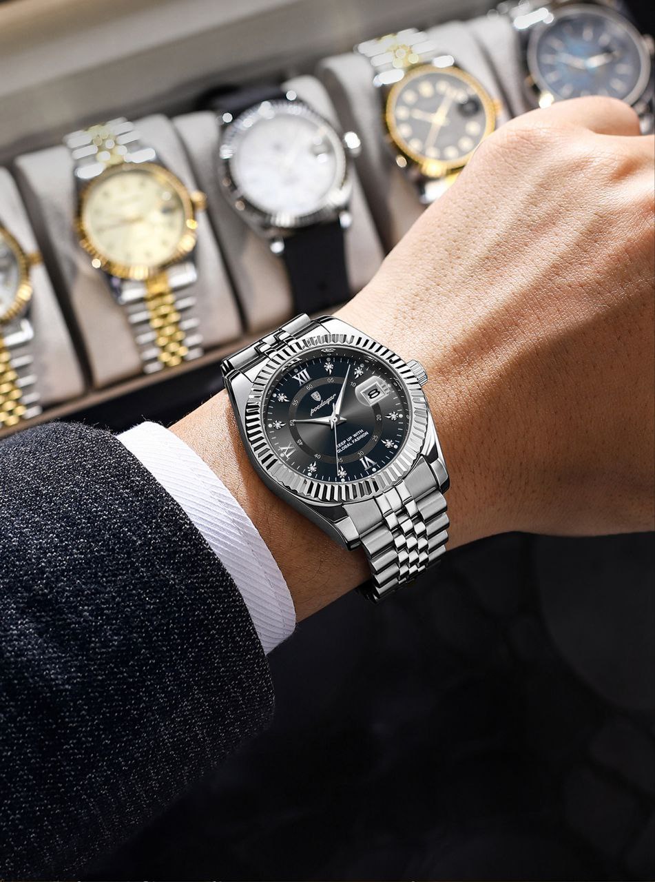 Hot Sale Poedagar 910 Sport Top Luxury Male Waterproof Luminous Date Men's watches Stainless Steel Quartz Watch for Men