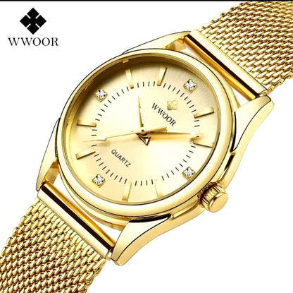 Wwoor 8852 Elegant Analog Water Resistant Women Dress Bracelet Band Stainless Steel Watches Japan Movement Lady Watch