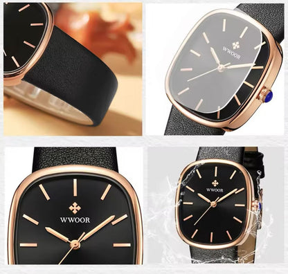 WWOOR 8881 Original Ladies Wrist Watches Classics Leather Strap Waterproof Luxury Fashion Brand Watch Elegant Quartz Watches