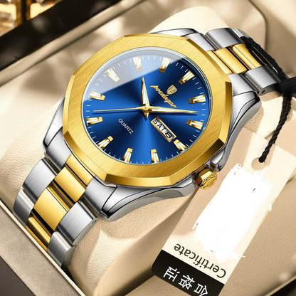 High quality POEDAGAR 875 Men Wristwatch Waterproof Luminous Original Man Watch Stainless Steel Sport Quartz Men's Watches