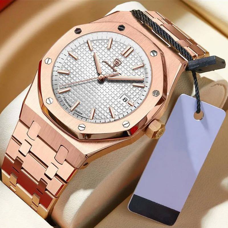 2025 New POEDAGAR 924 Luxury Business Watch For Men Sport Stainless Steel Men Waterproof Luminous Men Watch Quartz