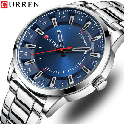 Top Brand Luxury Fashion CURREN 8406 Watches Men New Stainless Steel Waterproof Wristwatch Quartz Clock Male 8406