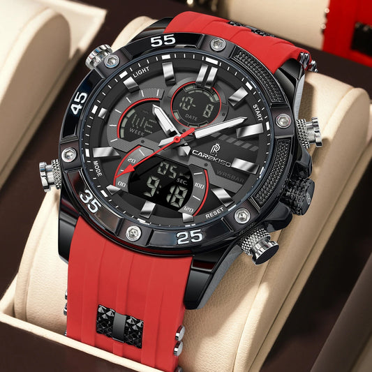 CAREKISO C105 Men Big Dial Silicone Strap Casual Quartz Watch Luminous Waterproof Watch for Men