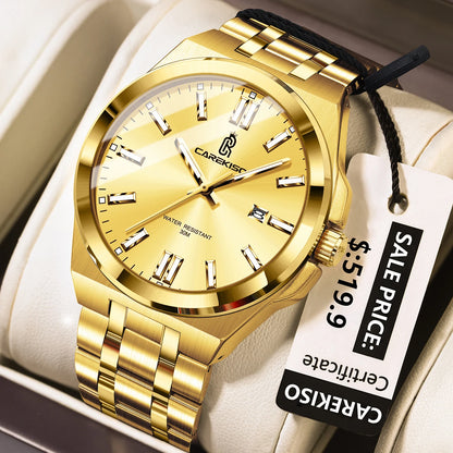 CAREKISO C106 Original Business Waterproof Luminous Men Quartz Watches Stainless Steel Bracelet Watch for Me