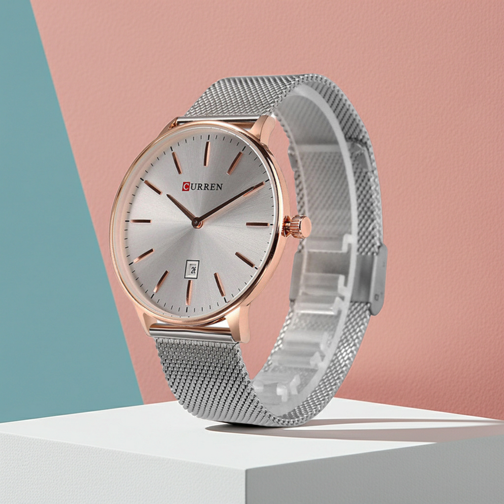 2025 Hot Sale Curren 8302 3ATM Water Resistant Casual Man Quartz Wrist Watches with Stainless Steel Mesh Band