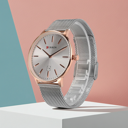 2025 Hot Sale Curren 8302 3ATM Water Resistant Casual Man Quartz Wrist Watches with Stainless Steel Mesh Band